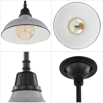 Jasper 12.25" Farmhouse Industrial Indoor/Outdoor Iron LED Pendant